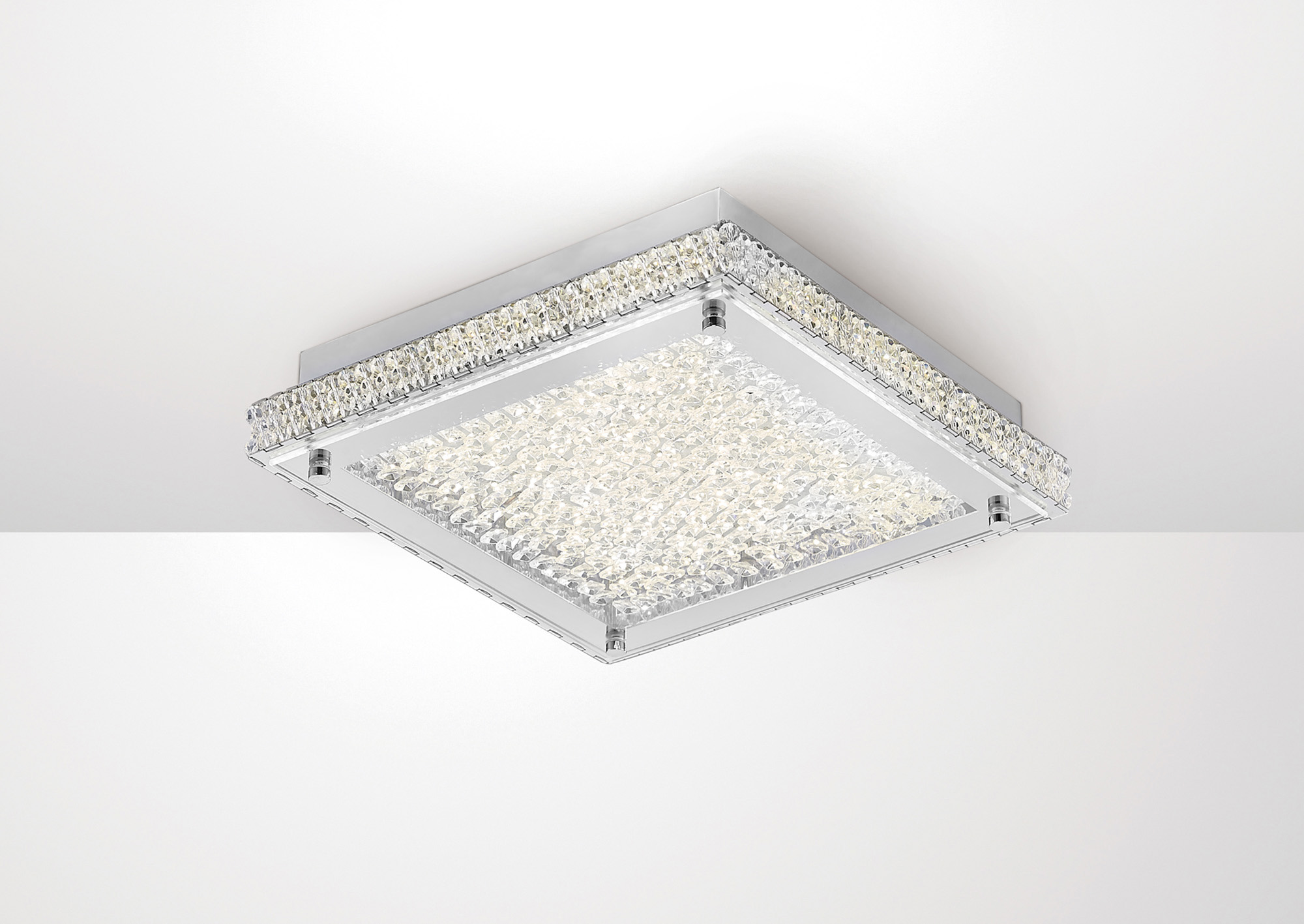 IL80071  Amelia Crystal 18W LED Square  Flush Ceiling